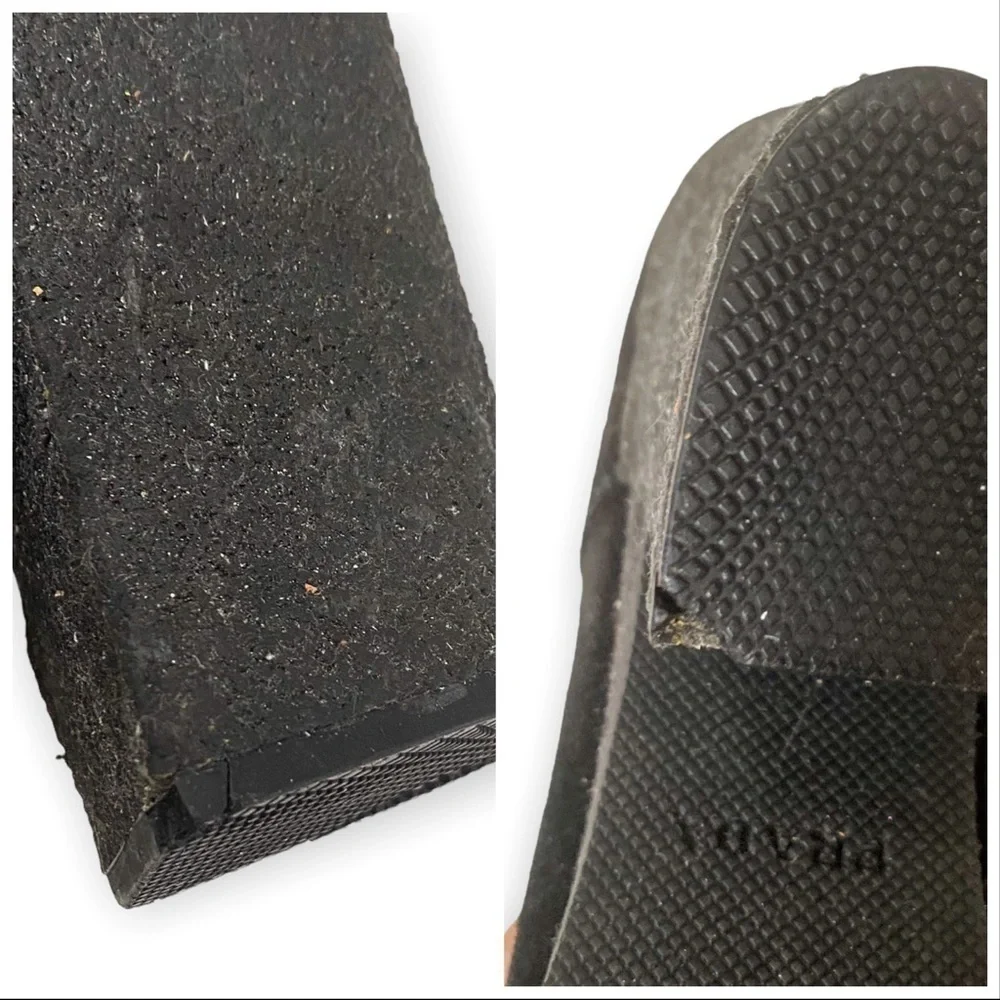 Prada Black Suede leather Chucker Boots, Platform Crepe Heel, Size 38.5 EU
